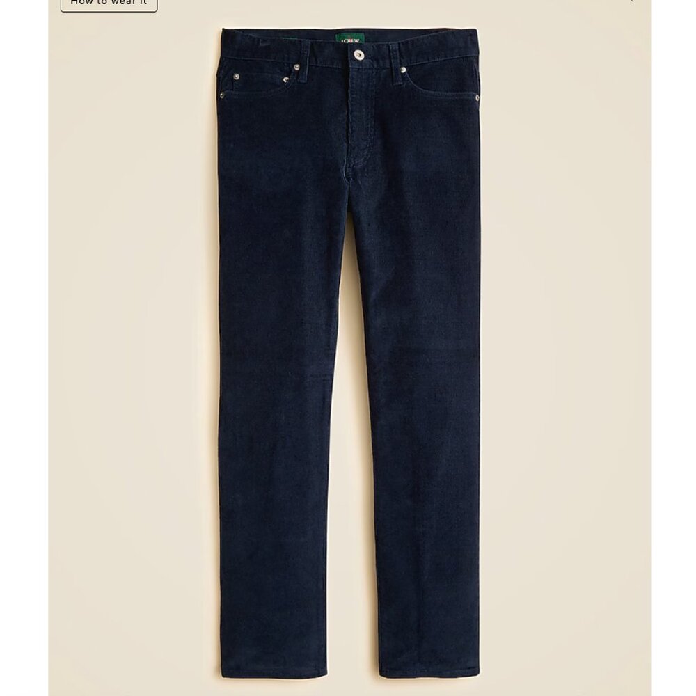 J.Crew 770 Straight-fit Corduroys 38/32 Navy Blue